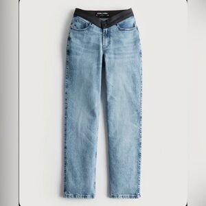 Social Tourist Jeans Women’s Blue Ultra High-Rise-V-Waist Straight Denim